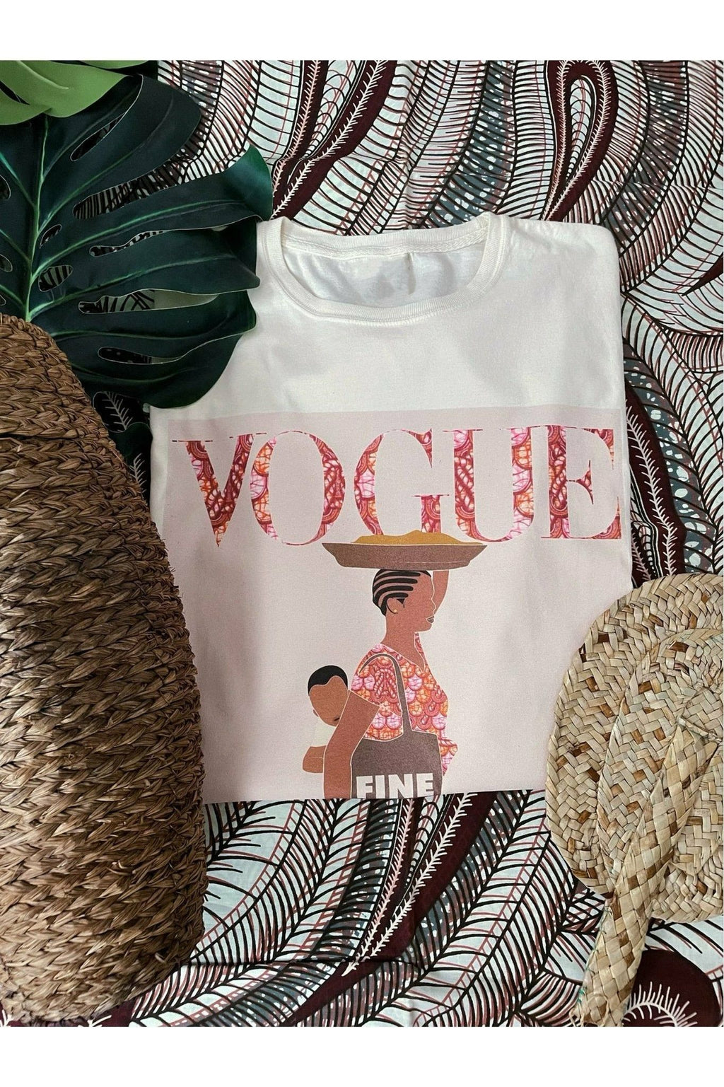 African Vogue Unisex T-Shirt Tops Mission Lane Ivory S 
