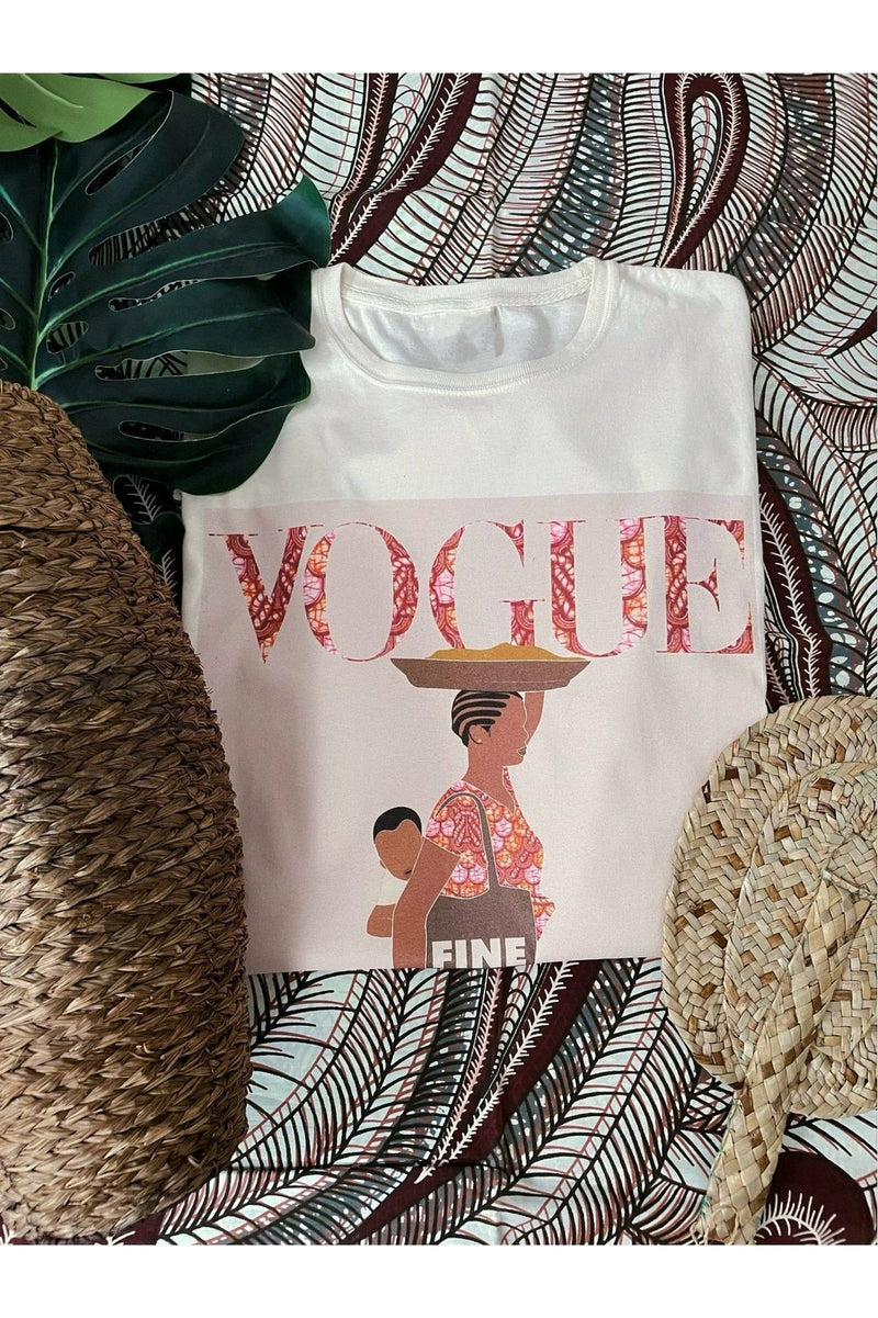 African Vogue Unisex T-Shirt Tops Mission Lane Ivory S 