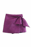 Bow Knot Purple Hot Culottes Shorts - Mission LaneBottoms