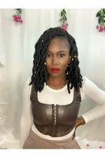 Brown Faux Leather Bustier Coco Top Tops Motel Rocks   