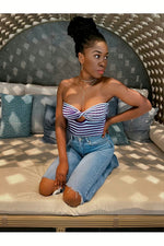 Keeping It Light Stripe Tube Top Tops Mission Lane XS Purple 