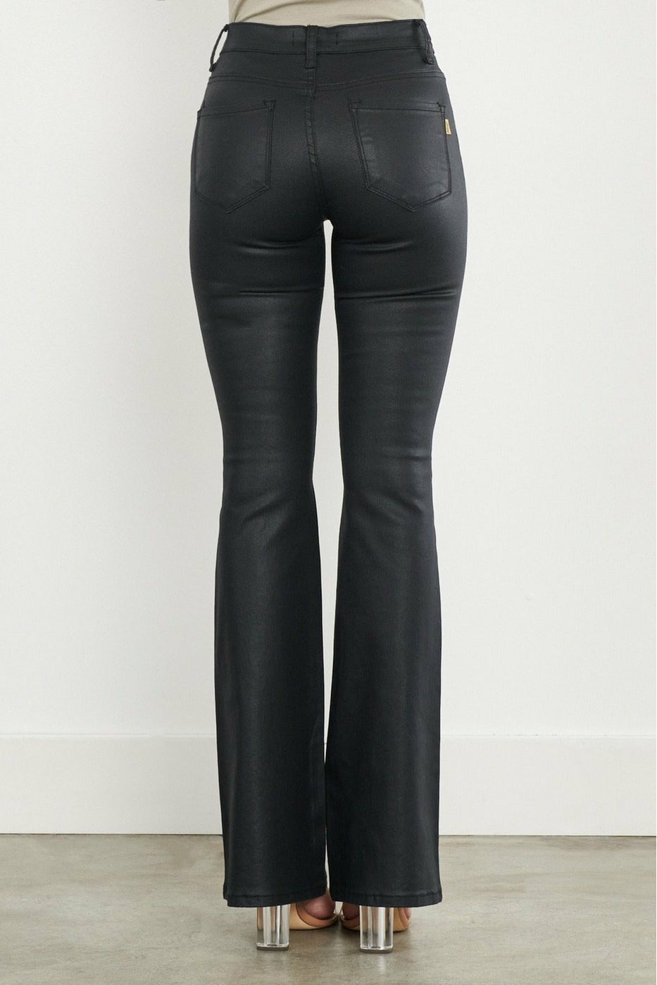 The Way You Make Me Feel Coated Wide Leg Denim Bottoms Vibrant M.I.U   